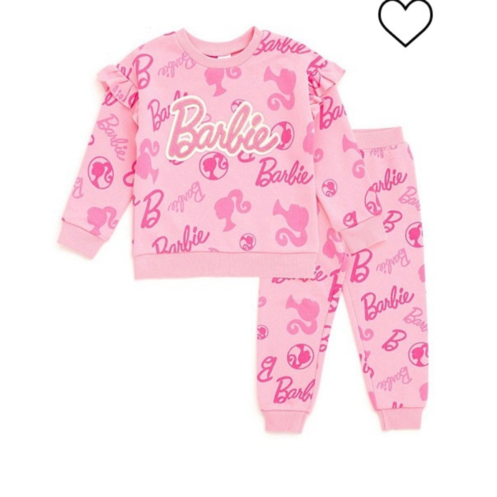 Barbie Pink Matching jogger and sweatshirt Set with Cozy Logo Design